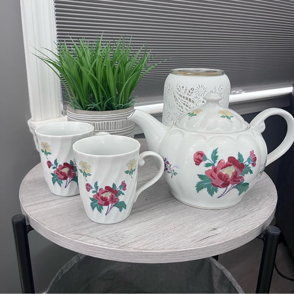 Vintage Laura Ashley Floral Teapot and Mug Set
